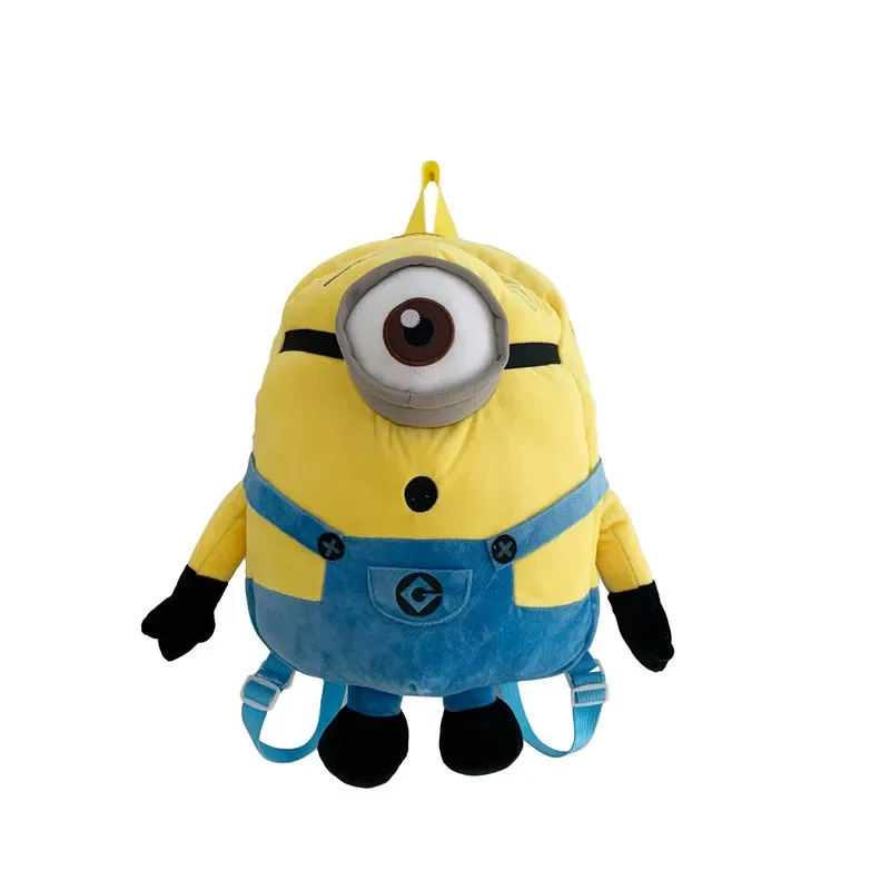 Cartoon Minions Plush Doll Cute Backpack Kawaii Portable Large Capacity Plushie Storage Bag Student Backpack Kids Birthday Gift