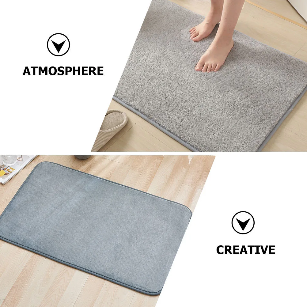 

Bathroom Floor Mat Non-Slip Absorbent Grey Polyester Rug Anti-Skid Home Doormat Ground Carpet Bathroom Non-Slip Doormat