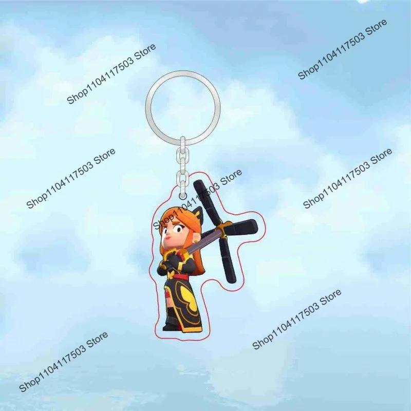 New Design Anime Girls Brawl Stars All Cosplay SD Cute Kawaii Acrylic Keychain Keyring Strap Figure Hanging Accessories