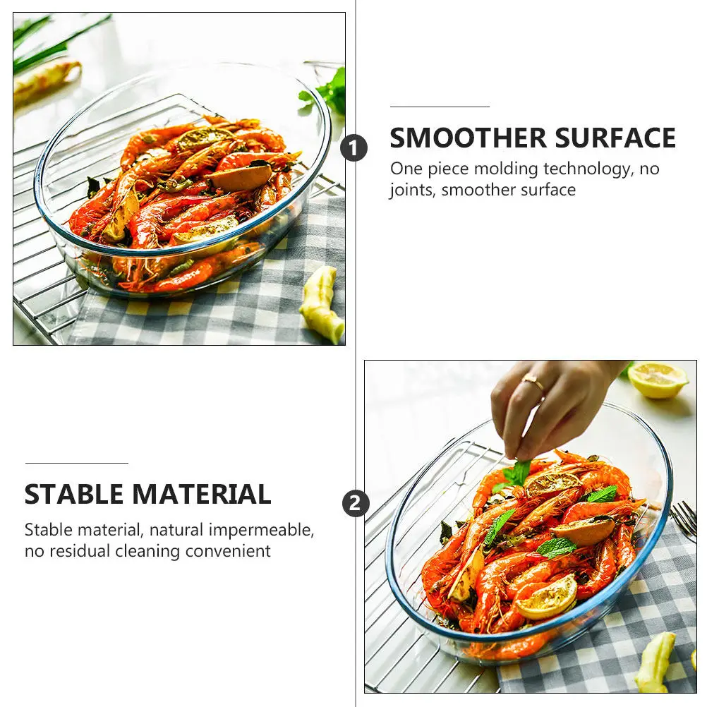 

1 шт. термостойкая овальная стеклянная форма для выпечки белого цвета, 1600 мл, для микроволновой печи, тарелка для хранения на кухне, для фруктов и салатов