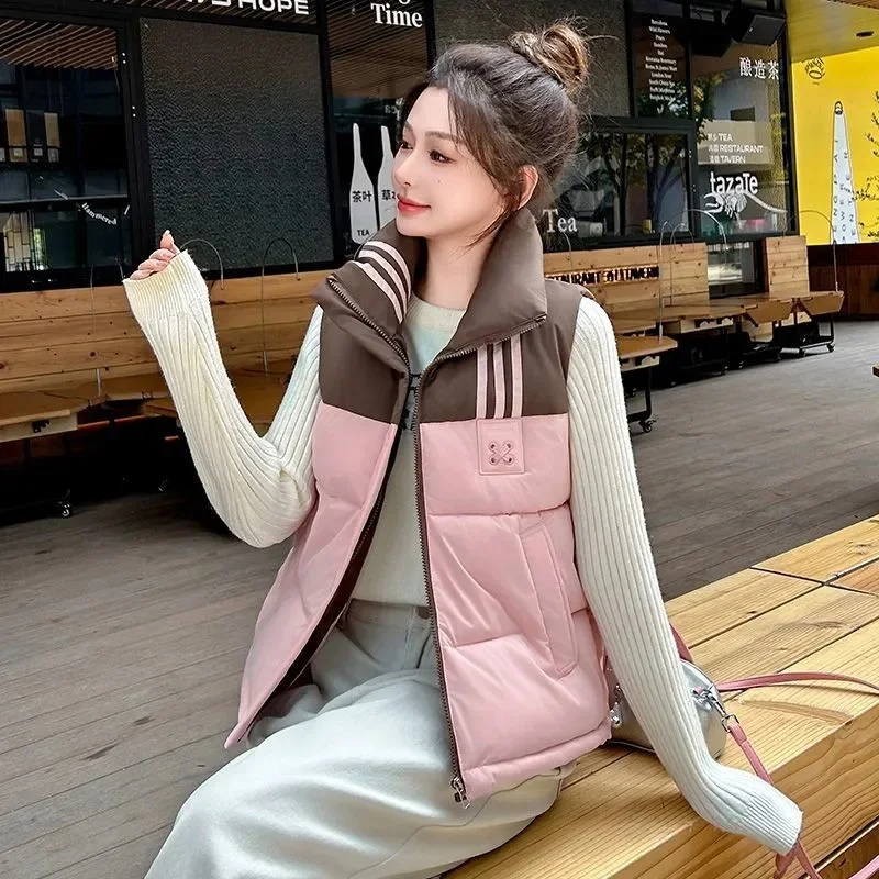 Unten Baumwolle Weste Jacke frauen Parkas 2025 Herbst Winter Neue Explosionen Ärmellose Mantel Westlichen Mode Weste Outwear Weibliche