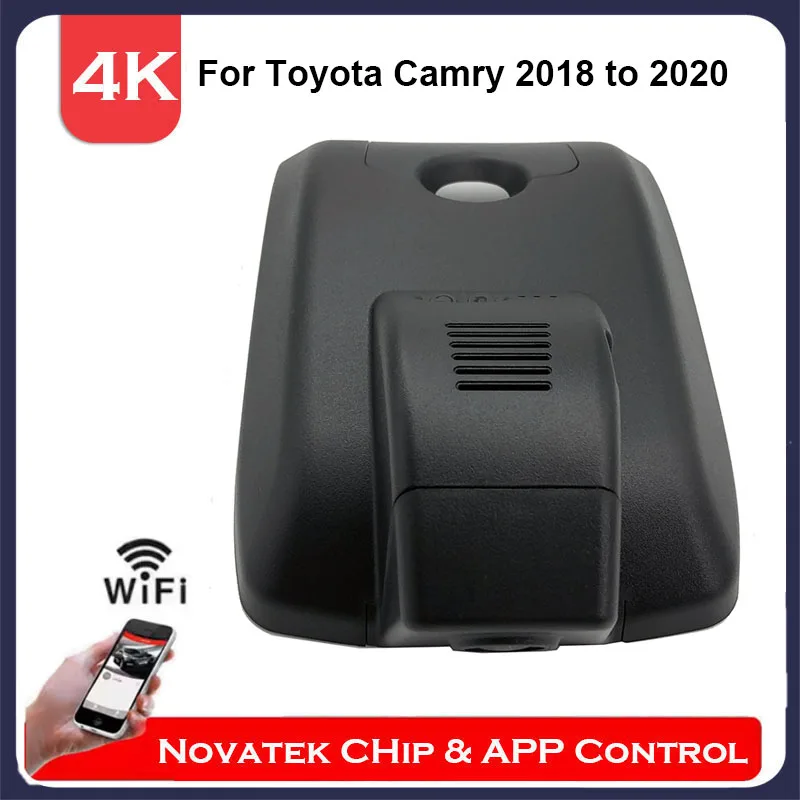 4K HD Front And Rear Dual Camera Wifi Dash Cam For Toyota Camry 70 V70 XV70 SE XLE 2018 2020, Plug And Play Car DVR APP Control