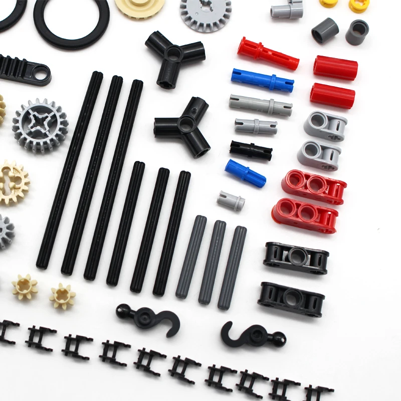 116pcs Moc High-Tech Bulk Gear Cross Axle Pin Conector Wheels Car Building Brick Blocks Compatible with Technical Toys