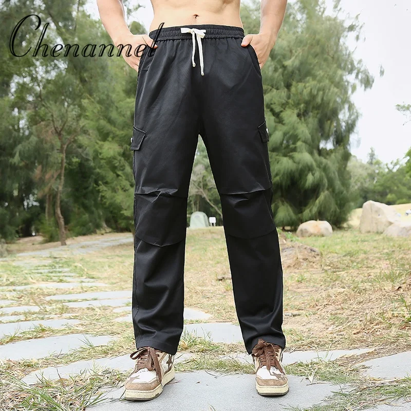 سراويل تدريب سوداء متينة لعشاق عسكريين الذكور في الهواء الطلق، سراويل أمنية تكتيكية وملابس عمل