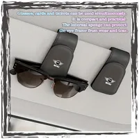 Car glasses frame magnetic PU leather fashion glasses clip For Mini Cooper R50 R52 R53 R55 R56 R60 R61 F54 F55 F56 F60 Clubman