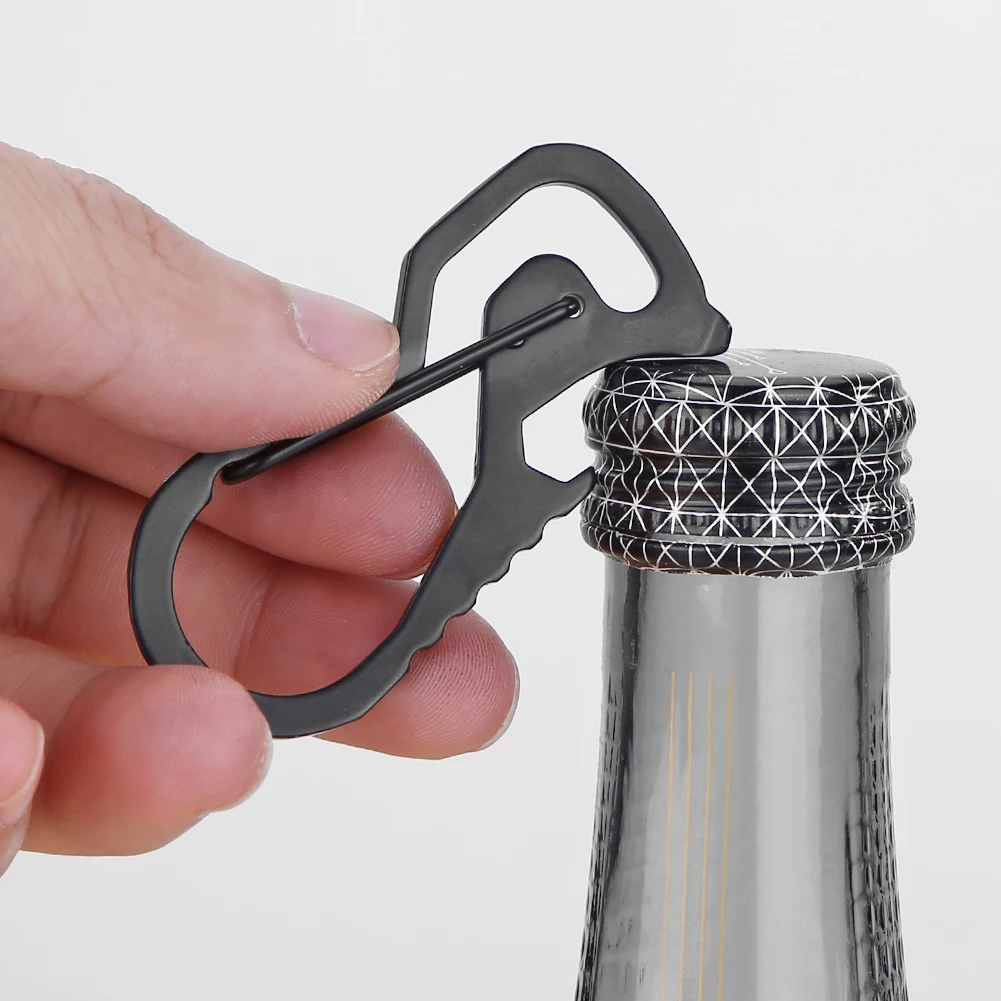 Keyring Screwdrivers Stainless Steel Keychain Corkscrew Multifunctional Waist Hanging Carabiners Practical EDC Tool Outdoor Gear
