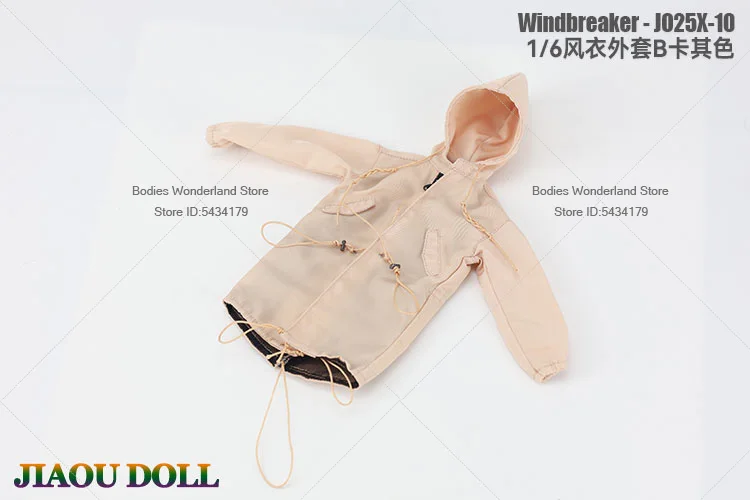 In Magazzino JO25X-10 1/6 Bilancia Soldato Allentato Con Cappuccio Abbigliamento Da Lavoro Lungo Giacca A Vento Cappotto Vestiti Per 12 pollici Action Figure bambola