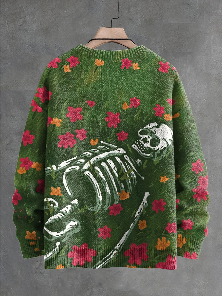 PLstar Cosmos divertente teschio colorato stampato in 3D girocollo maglione lavorato a maglia inverno Unisex Casual caldo Pullover maglione MY28