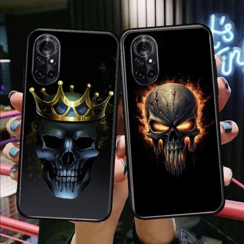 Fire Skull Head Smart Phone Case for Honor 70 50 20 7S X9 X8 X7 Magic 4 3 Pro Black Soft Phone Cover Funda