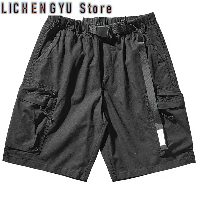 Summer New Japanese Retro Multi-pocket Tooling Shorts Men's Fashion 100% Cotton Washed Old Outdoor Loose Casual 5-point Pants