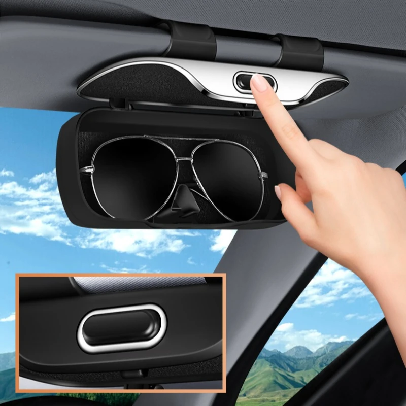 

Car Visor Glasses Case Premium ABS Flocking Inner Auto Sunglasses Organizer Storage Case Anti-Scratch Eyeglasses Protection Box