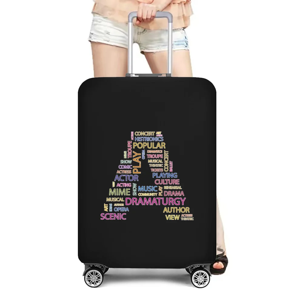 Luggage Cover Elastic Suitcase Protective Case Trolley 18-32 Inch Travel Luggage Dust Cover Text Letter Print Travel Accessories