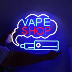 LED VAPE SHOP Smoke Neon Sign Cigar Store Window Display Garage Man Cave Wall Art Decor Sign