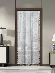 White lace round mirror vine curtain, living room door curtain
