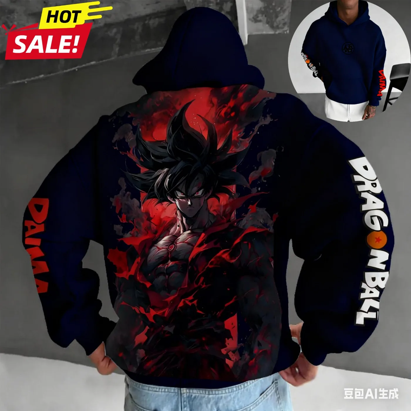 Son Goku Dragon Ball Saiyan Harajuku Fall Winter Men Hooded Sweatshirt Street Retro Women Oversized Hoodie Long-Sleeve Unisex