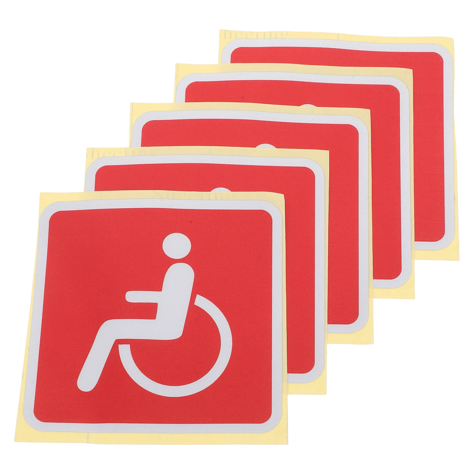 4 Pcs Disability Identification Stickers High Visibility PVC Safety Signs Wheelchair Symbol Handicapped Parking Decals