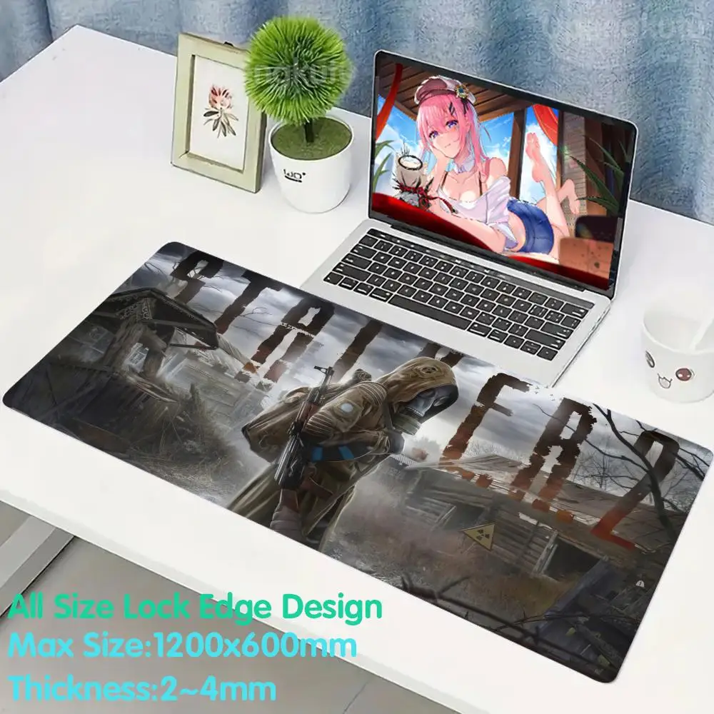 S_stalker 2 Teclado Gamer Mat Mouse One Piece Mouse Pad  Pad Rubber Mouse Pad 4mm Super Big Large Edge Desk Mat