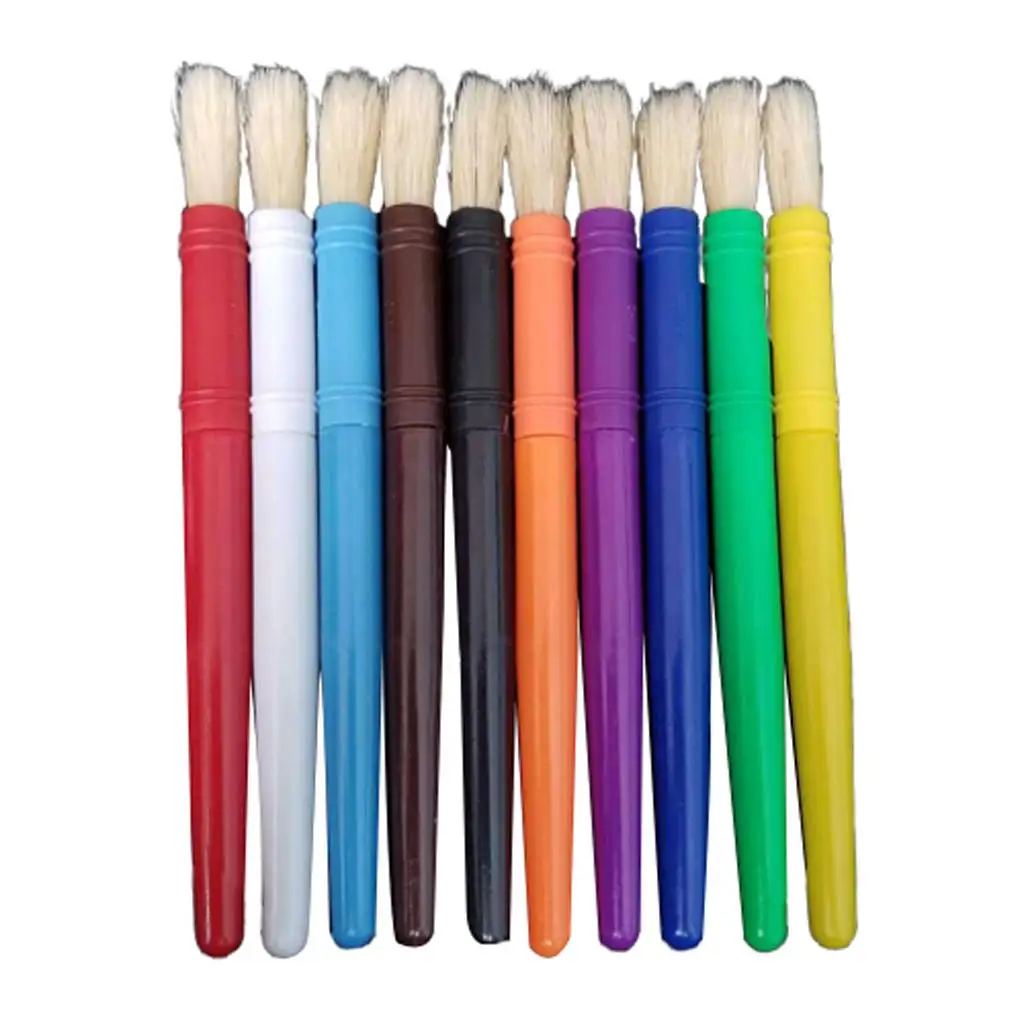 10/20 Bristle Painting Brush Kid Art Brush for Oil Watercolor Acrylic