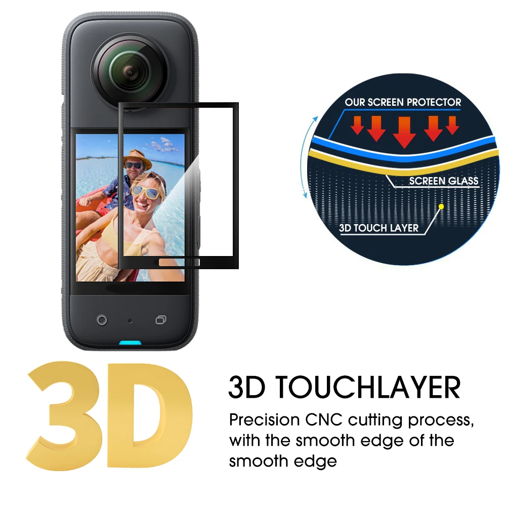 3D Curved Screen Protector For Insta360 One X3 X4 Display Screen Protective Film Cover For Insta360 One X4 Action Video Camera