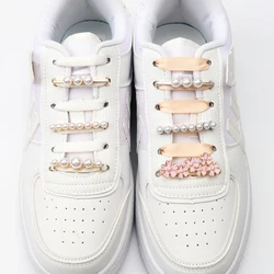 1 PCS Shoelaces Decorations Clips Pearl Crystal Women Decorative Shoe Clips Charm for Sneakers Casual Shoes Stylish Accessories