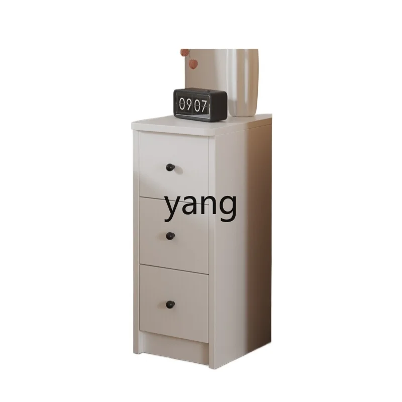 

LTT solid wood bedside table white light luxury ultra-narrow crevice bedside table mini small cabinet