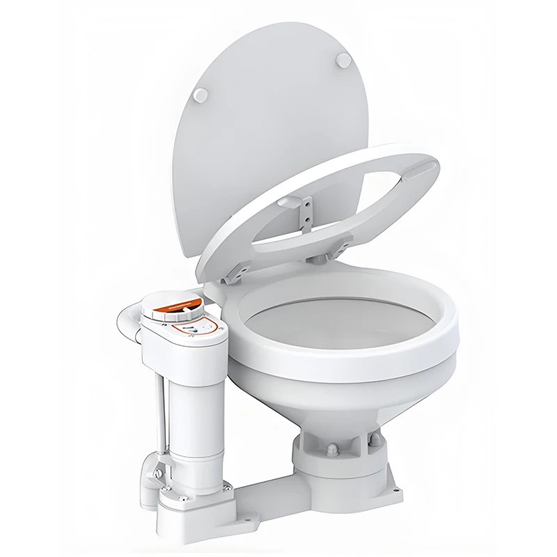 

Small White Ceramics Toilet Manually Operated Marine Toilet for Yacht