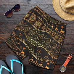 3D Printing African Ethnic Stripe Short Pants Men Women Exquisite Pattern Swim Trunks Summer Hawaiian Oversized Beach Shorts