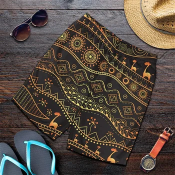 3D-print Afrikaanse Etnische Streep Korte Broek Mannen Vrouwen Prachtige Patroon Zwembroek Zomer Hawaiiaanse Oversized Strand Shorts