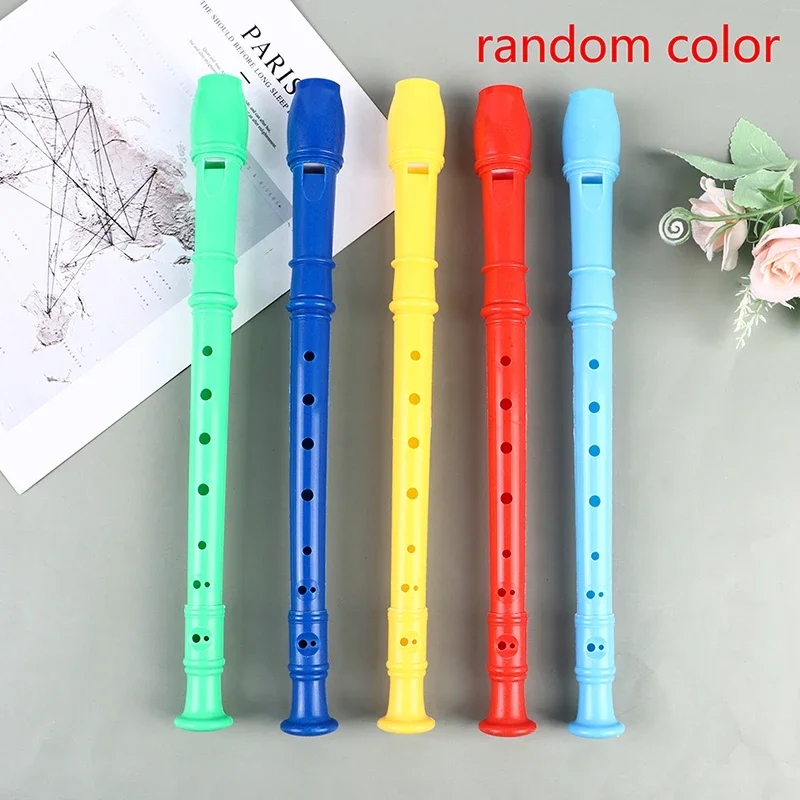 

8 Holes Plastic Recorder Long Flute Woodwind Instrument Colorful Instrumens Long Flute 1pcs Random Color