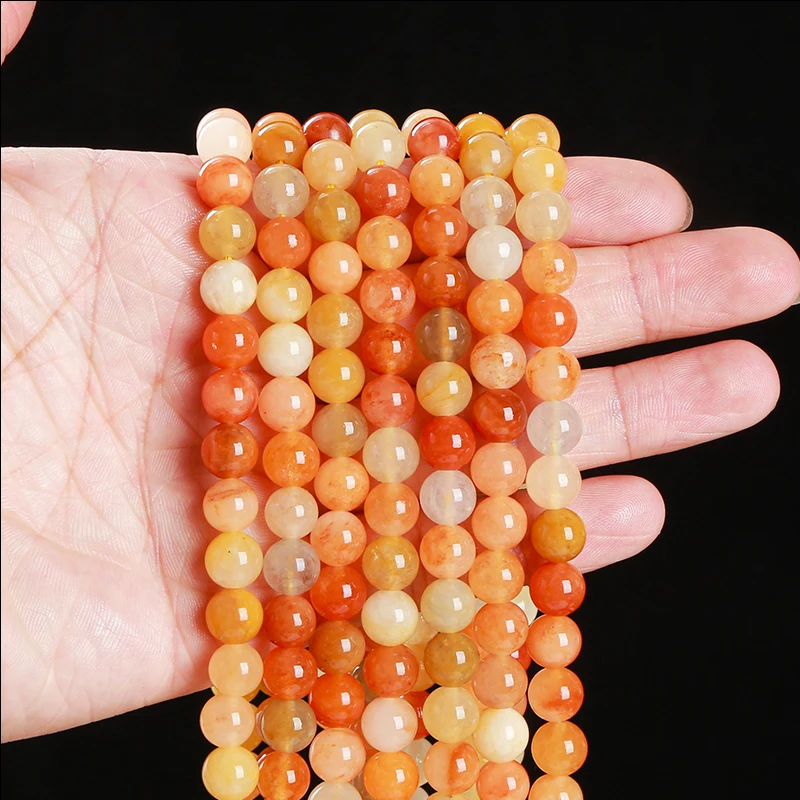 

Natural Golden Silk Jade Bead Round Loose Spacer Bead 4 6 8 10mm For Jewelry Making Diy Necklace Bracelet Accessories 15" Inch