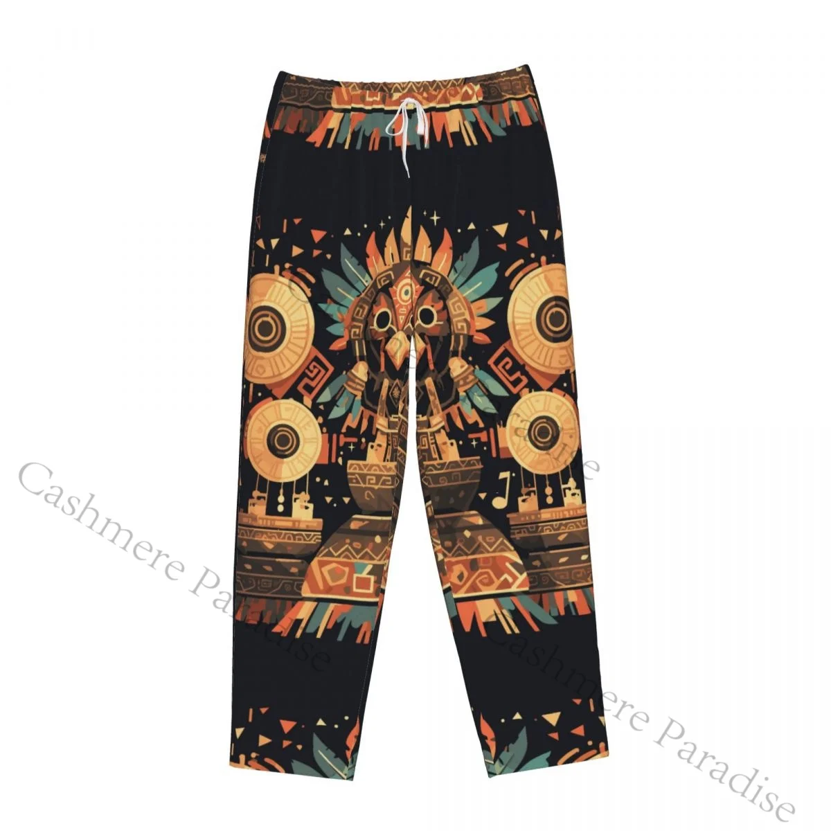 Aztec Ethnic Cozy Flannel Pajama Pants for Women Sleep Bottoms Home Loungewear