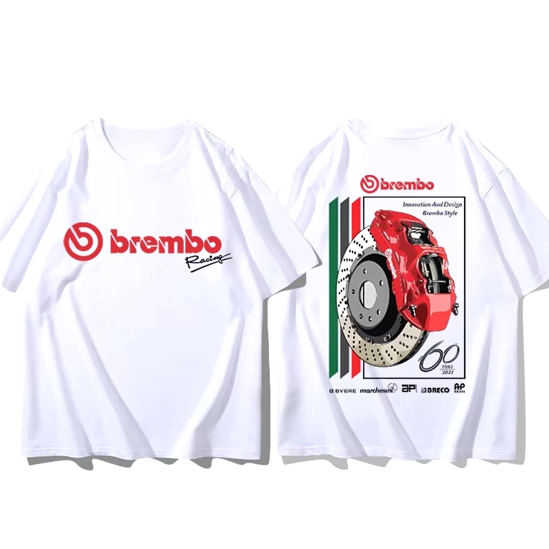 Brembo Brake Caliper Car Refit Enthusiast Short Sleeve Men's and Women's Pure Cotton T-shirt 2024 Trend