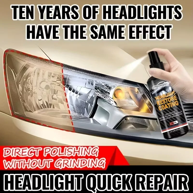 100ml Headlight Restoration Coating Spray - Restore Yellowed & Faded Lenses