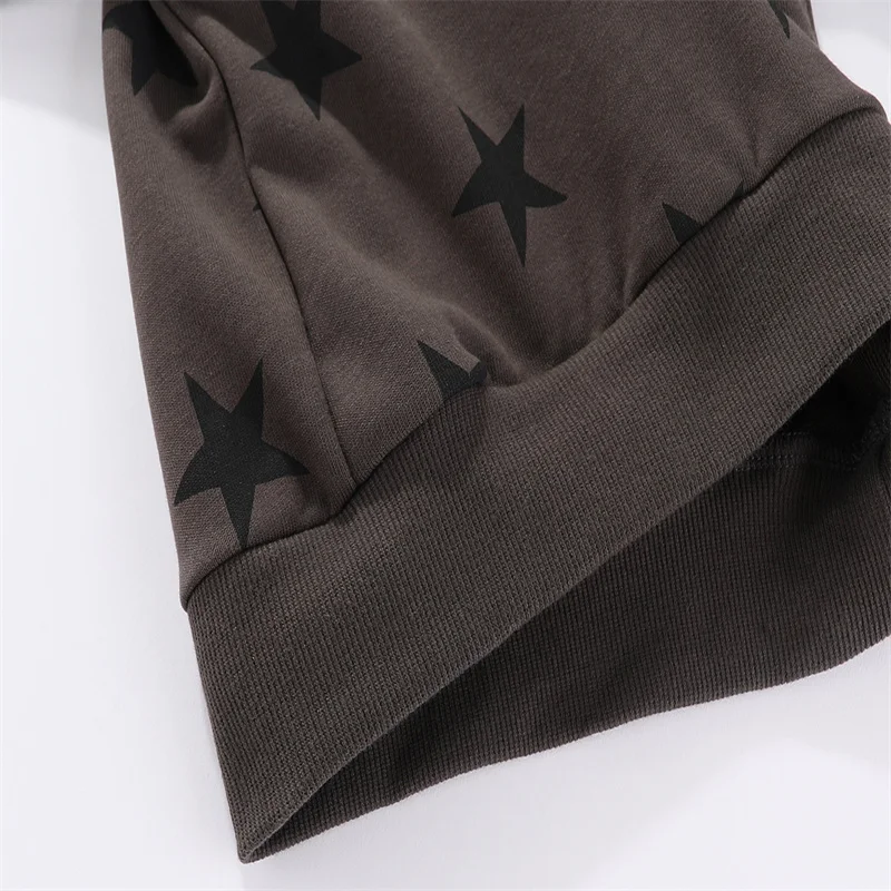 Sprung meter 2-7t Langarm Sterne drucken Jungen Mädchen Sweatshirts Herbst Frühling Kinder Kleidung heiß verkaufen Hemden Tops – Detail 6