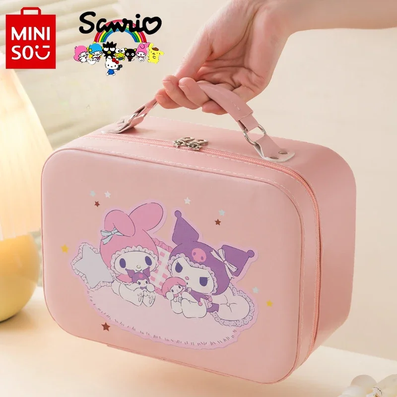 MINISO Sanurgente-Trousse de maquillage étanche, sac de rangement à la mode, dessin animé, grande capacité, haute qualité, nouveau