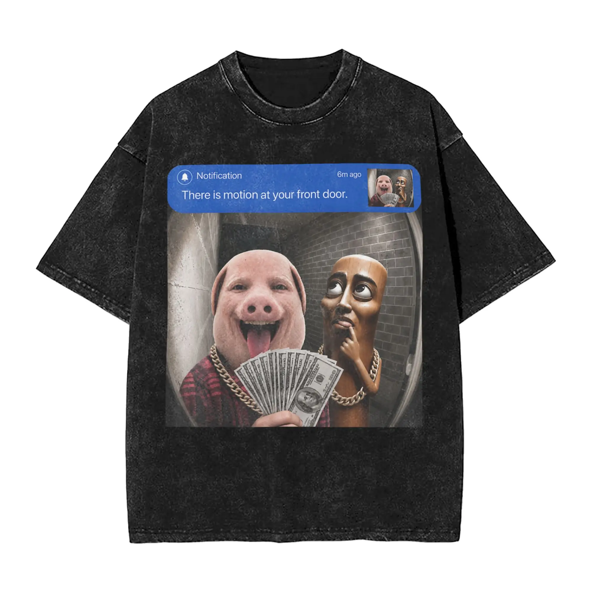 Men's Tung Sahur There is Motion At Your Front Door Brainrot Meme T Shirts Top Tees Summer Vintage T Shirt O-Neck Casual Tshirt