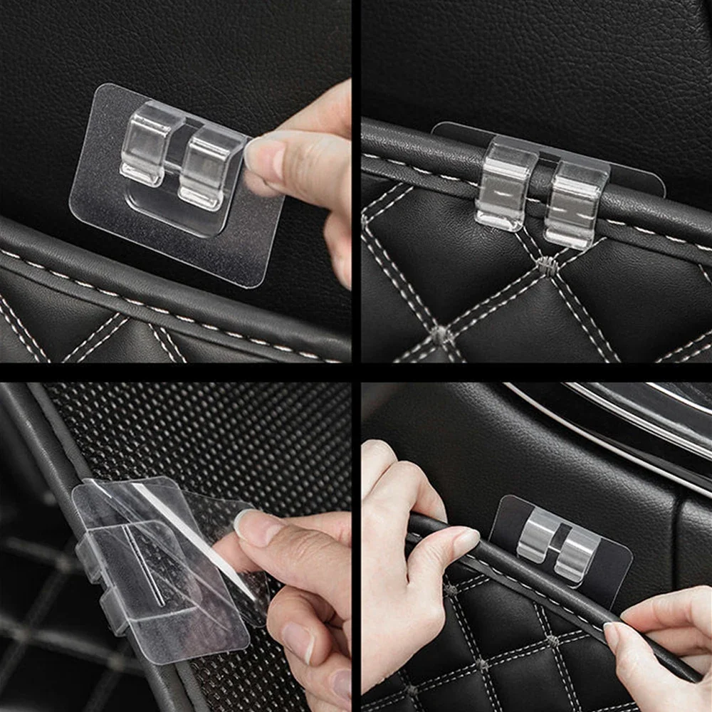 

10Pcs Car Floor Mat Anti-slip Buckle Fixed clamp Strong Double-sided Stick Tape Removable Tail Box Pad Car Interior Accessories