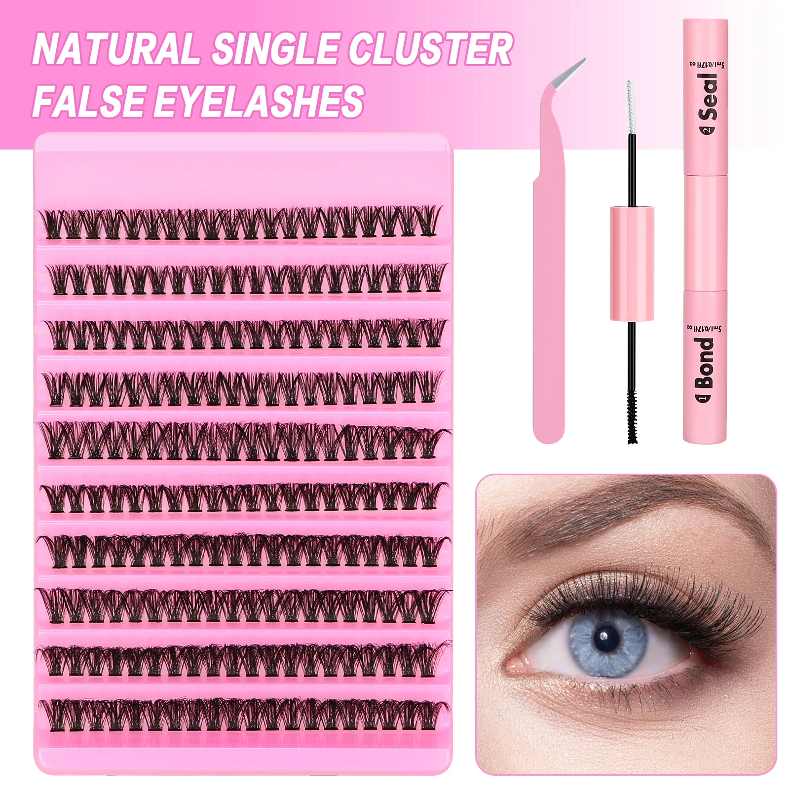 200 Stuks Lash Extensions Kit 40d-100d Diy Cluster Wimpers Met Hechting En Afdichting Wimpers Lijm Set Pluizige Volume Valse Wimpers Make-Up