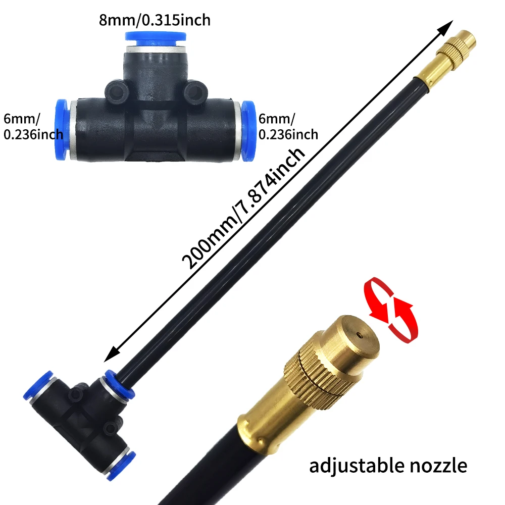 مجموعة فوهات رش الري من GEEIRR لسقي النباتات في حديقة الدفيئة 360 °   أنظمة تبريد التغشية القابلة للتعديل