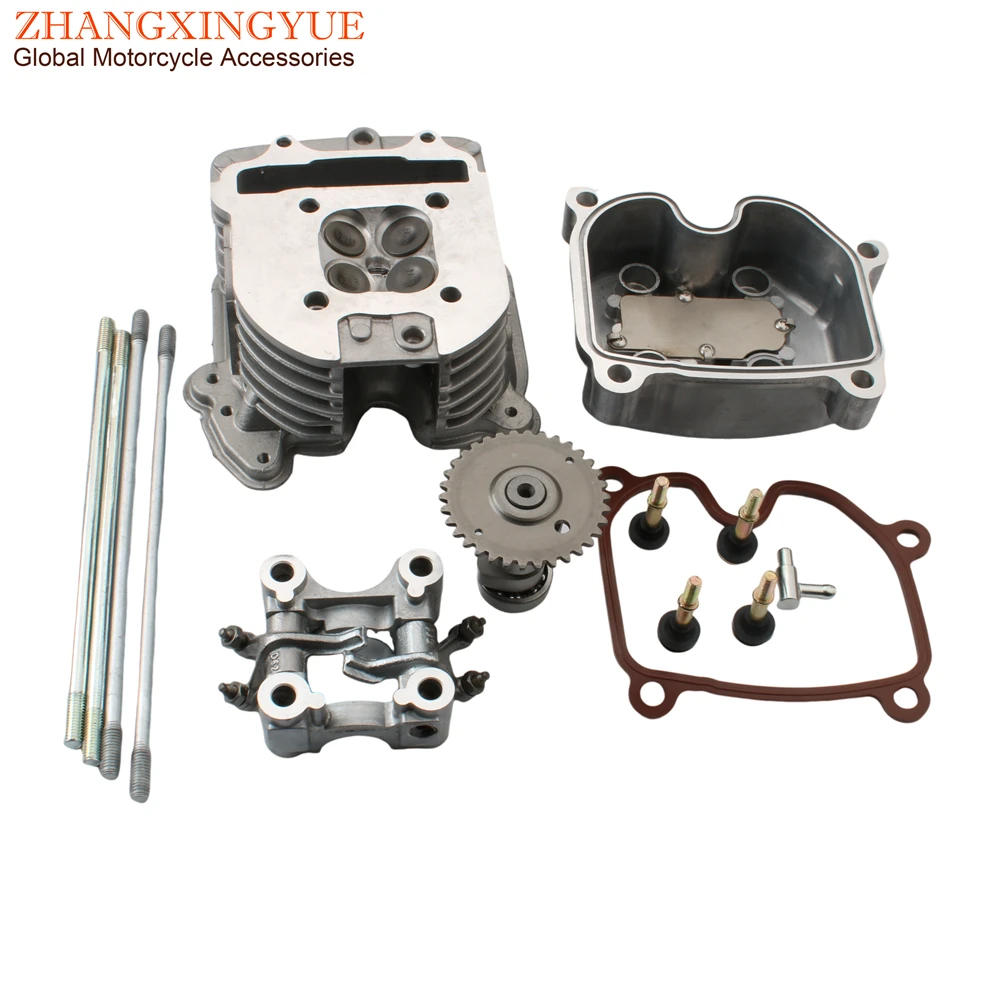 Scooter 4 Valve Racing Performance Cylinder Head Kit & Camshaft & Rocker Arm For GY6 125cc 150cc 152QMI 157QMJ 4V