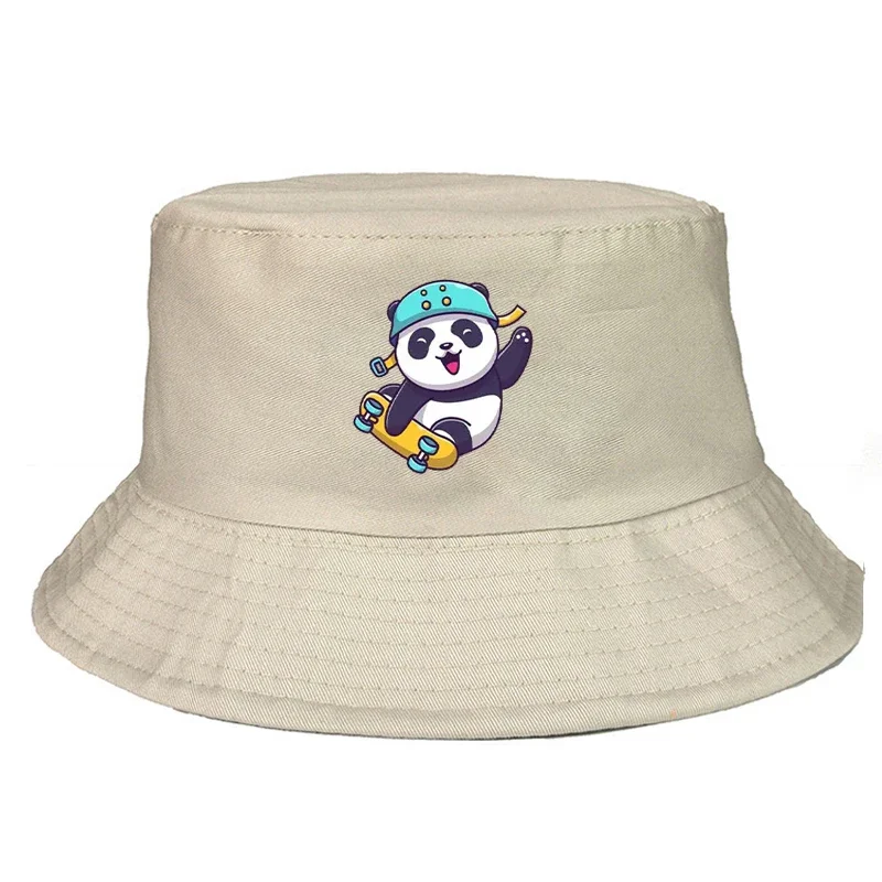 Cute Panda Panama Cap Harajuku Casual Outdoor Versatile Streetwear Lovely Stylish Vintage Fashion Graphic Amusing Bucket Hat