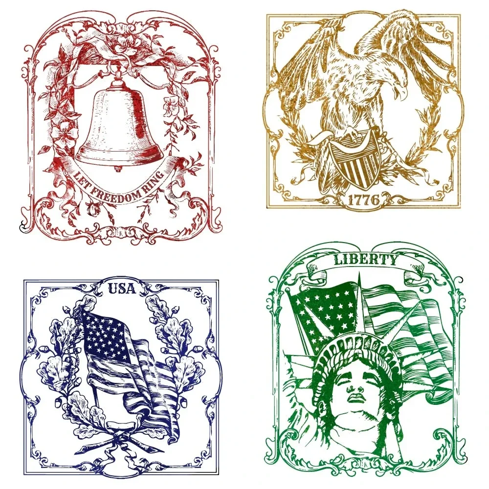 HonB Let Freedom Background Clear Stamps Cutting Dies for New June 2024 Scrapbooking Paper Making Bee Frame Craft Card