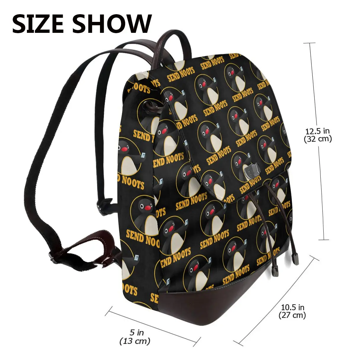 Pingu Pinga Penguin TV Bookbag School Student Bags Hiking Travel Daypack for Women Fashion Derma Backpack