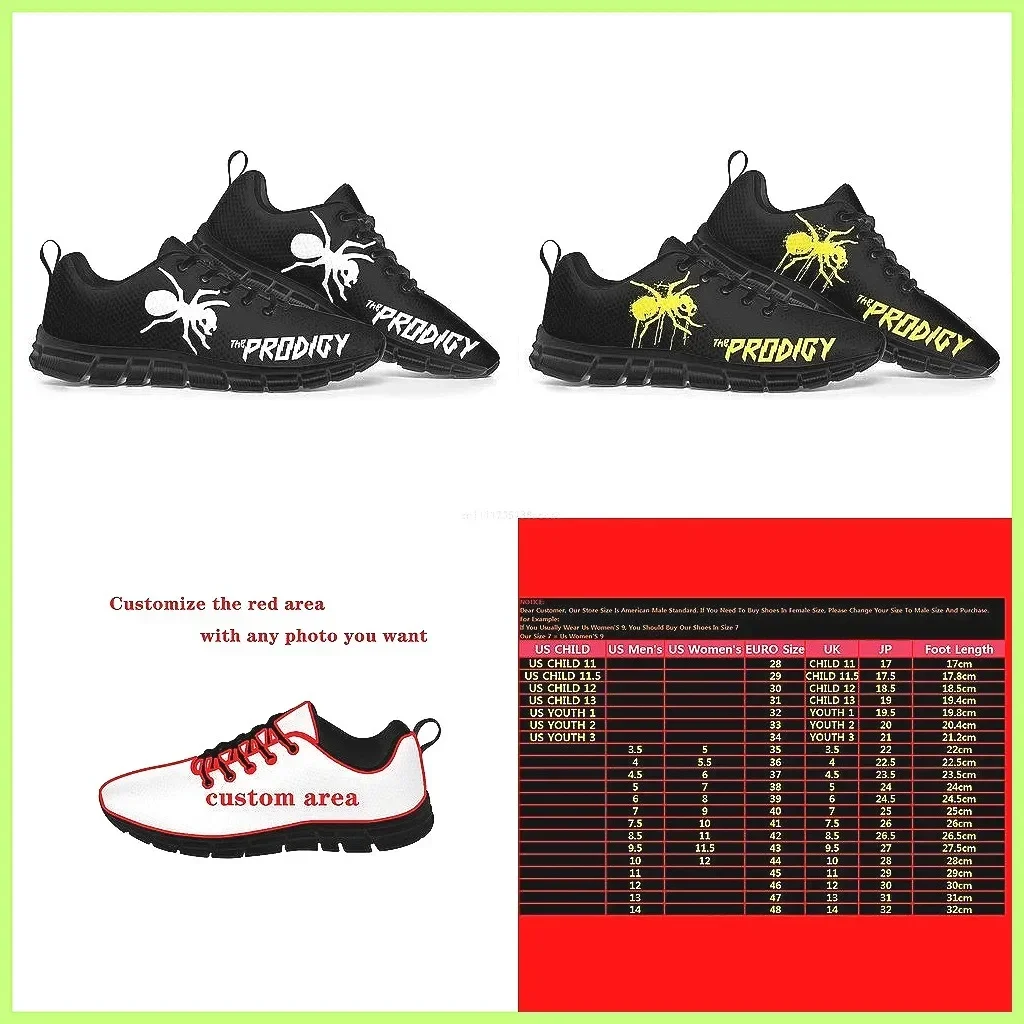 

Prodigy Rock Band Custom Lace-Up Sneakers, Casual Sports Shoes for Men and Women