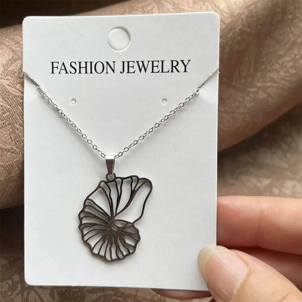 Stainless Steel Sea Snail Conch Pendant for Women Geometry Necklace Fashion Jewelry Trendy 2024 New Accessories