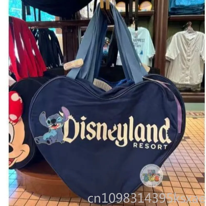 حقيبة كتف ديزني ستيتش للنساء ذات سعة كبيرة كارتونية لطيفة من القماش باللون الأزرق الداكن حقيبة يد عصرية فاخرة ومتينة