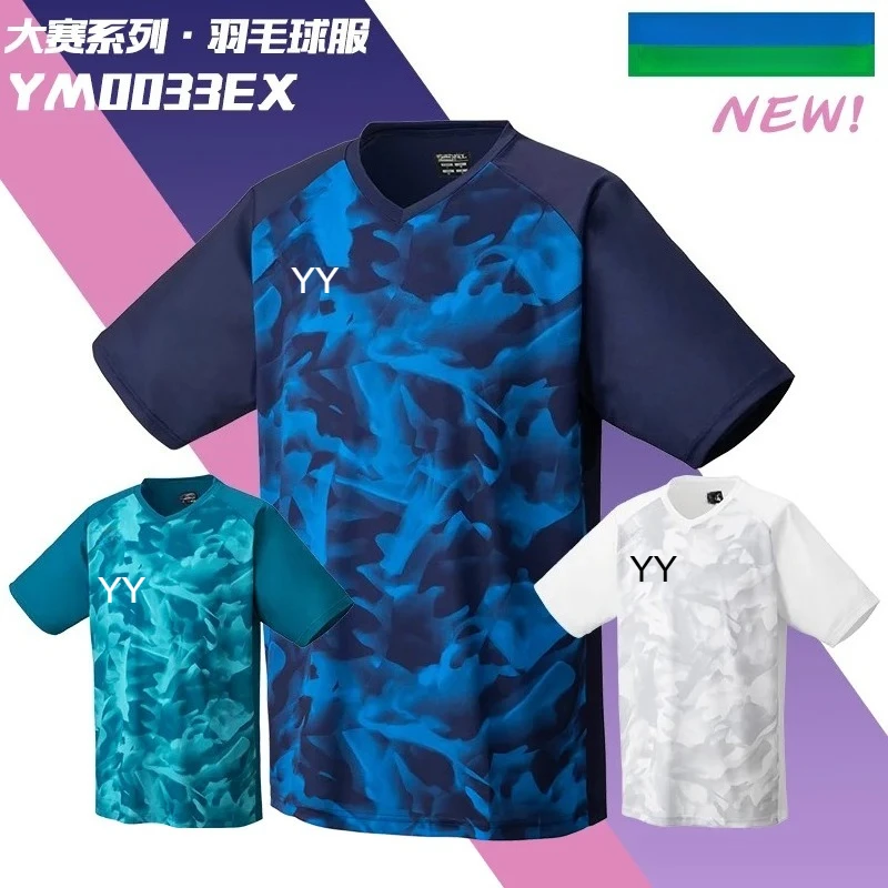 

2025 New YY Spring and Summer Badminton Sportswear T-shirt Short Sleeve Comfortable Breathable Sweat-absorbent Quick-drying Top
