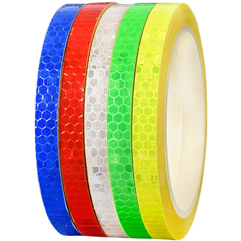 1cm*20/10/8/5m Reflective Tapes Reflectors Warning Tape Night Safety Sticker White Red Orange Green For Bicycle Car