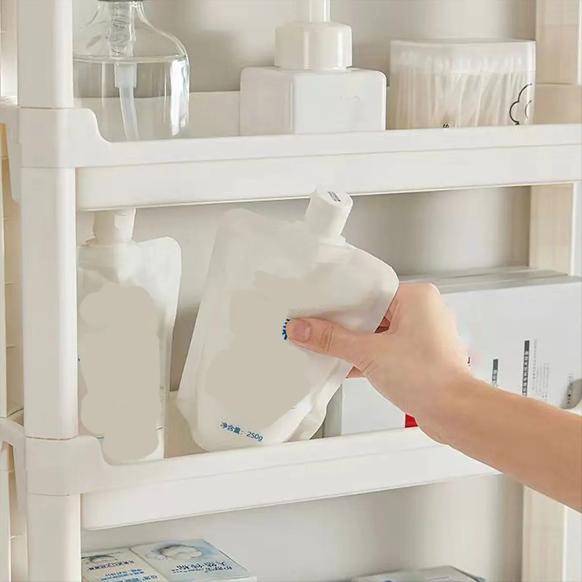 

A20I Slim Bathroom Storage Cart - Narrow Shelf Trolley for Toilet , Door Seam Organizer, Space-Saving Bathroom Accessory