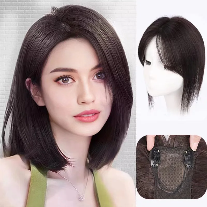 

Synthetic wig lightweight simulation cover white hair on the top of the head increase production and send replacement blocks